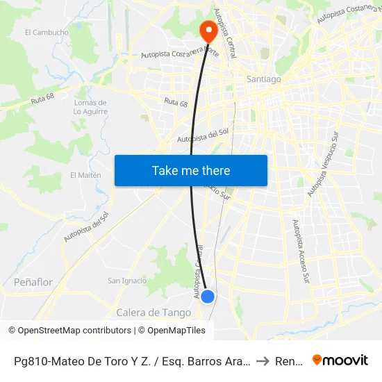 Pg810-Mateo De Toro Y Z. / Esq. Barros Arana to Renca map