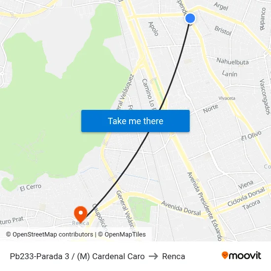 Pb233-Parada 3 / (M) Cardenal Caro to Renca map
