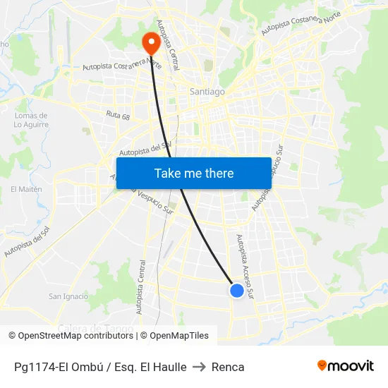 Pg1174-El Ombú / Esq. El Haulle to Renca map