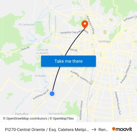 Pi270-Central Oriente / Esq. Caletera Melipilla to Renca map