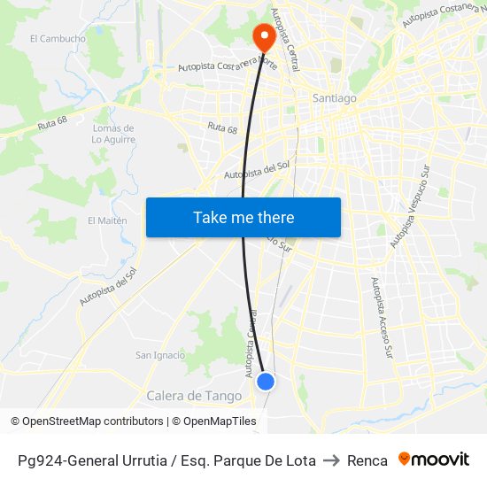 Pg924-General Urrutia / Esq. Parque De Lota to Renca map