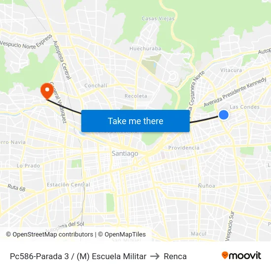Pc586-Parada 3 / (M) Escuela Militar to Renca map