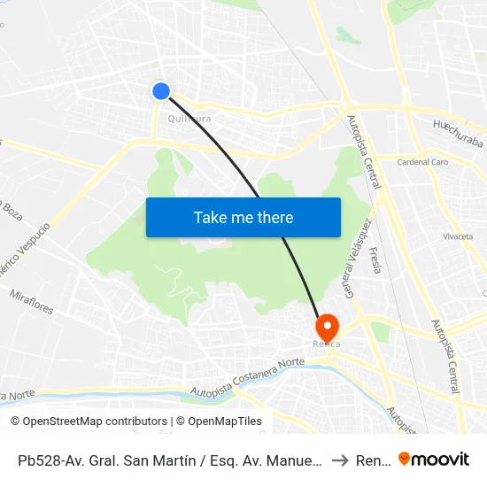 Pb528-Av. Gral. San Martín / Esq. Av. Manuel A. Matta to Renca map