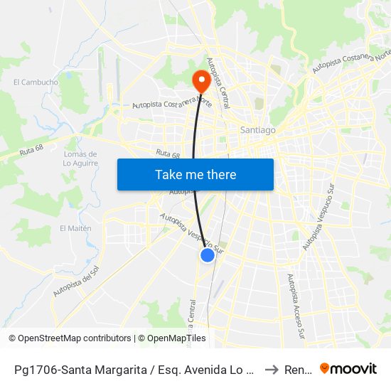 Pg1706-Santa Margarita / Esq. Avenida Lo Espejo to Renca map