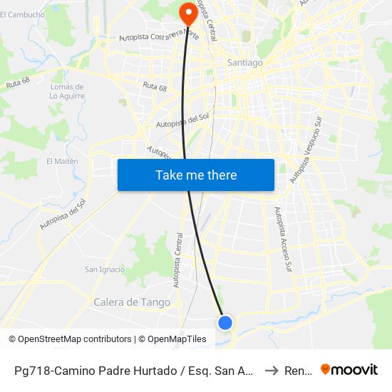 Pg718-Camino Padre Hurtado / Esq. San Adolfo to Renca map