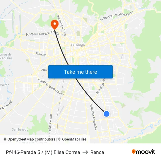 Pf446-Parada 5 / (M) Elisa Correa to Renca map