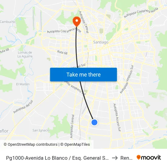 Pg1000-Avenida Lo Blanco / Esq. General Silva to Renca map