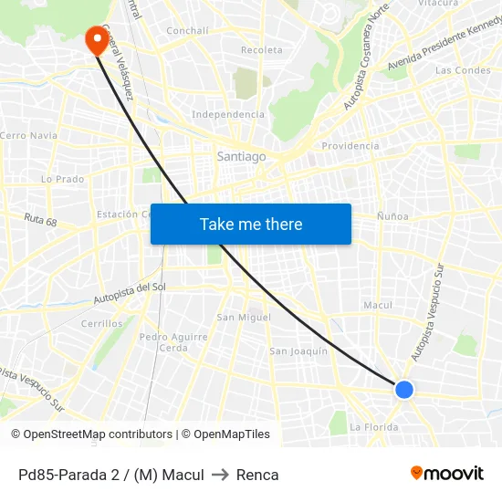 Pd85-Parada 2 / (M) Macul to Renca map