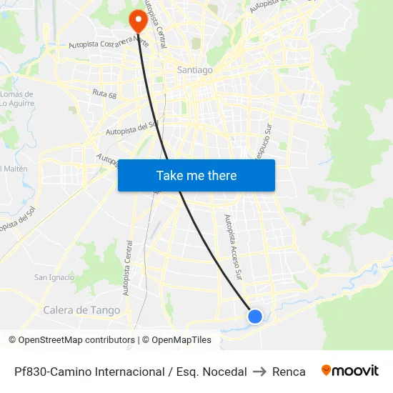Pf830-Camino Internacional / Esq. Nocedal to Renca map