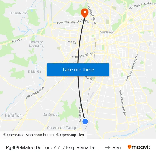 Pg809-Mateo De Toro Y Z. / Esq. Reina Del Mar to Renca map