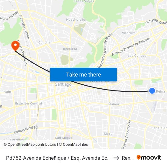 Pd752-Avenida Echeñique / Esq. Avenida Echeñique to Renca map