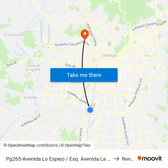 Pg265-Avenida Lo Espejo / Esq. Avenida La Divisa to Renca map