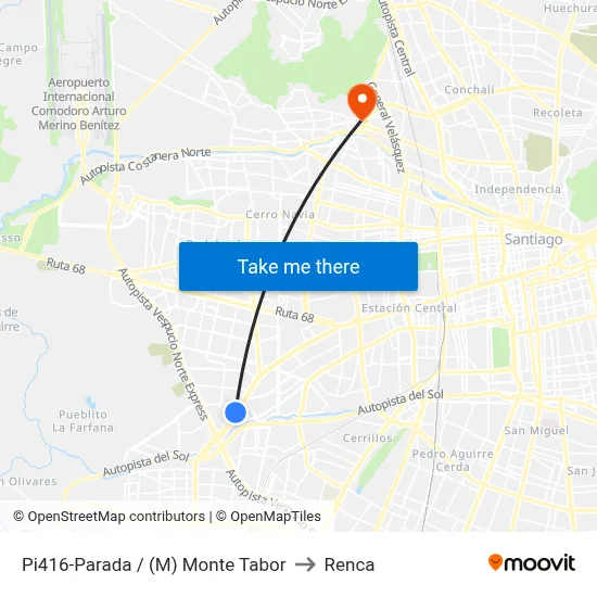 Pi416-Parada / (M) Monte Tabor to Renca map