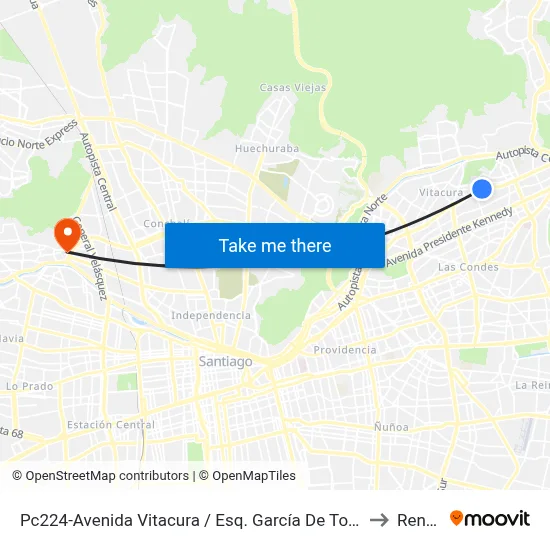 Pc224-Avenida Vitacura / Esq. García De Torres to Renca map