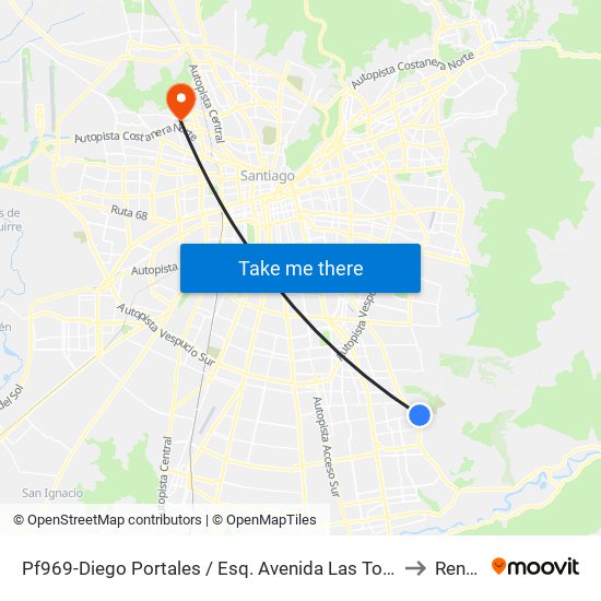 Pf969-Diego Portales / Esq. Avenida Las Torres to Renca map