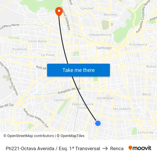 Ph221-Octava Avenida / Esq. 1ª Transversal to Renca map
