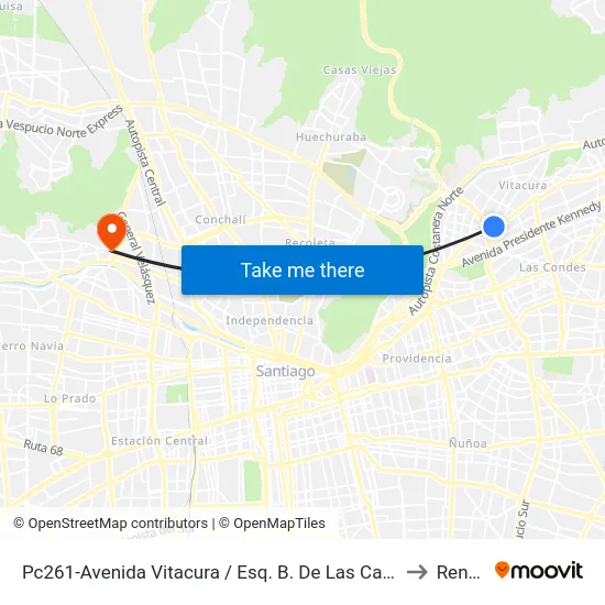 Pc261-Avenida Vitacura / Esq. B. De Las Casas to Renca map