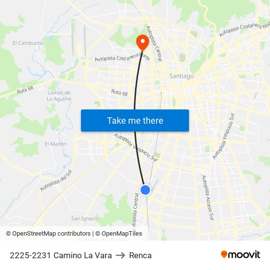 2225-2231 Camino La Vara to Renca map