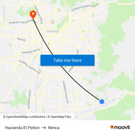 Hacienda El Peñon to Renca map