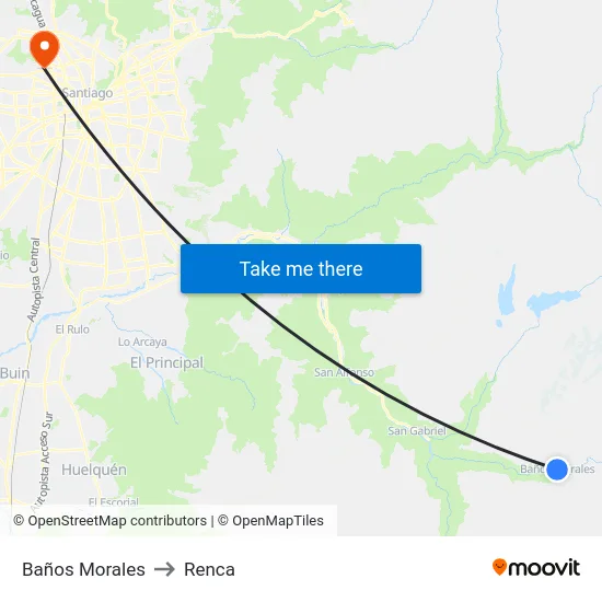 Baños Morales to Renca map