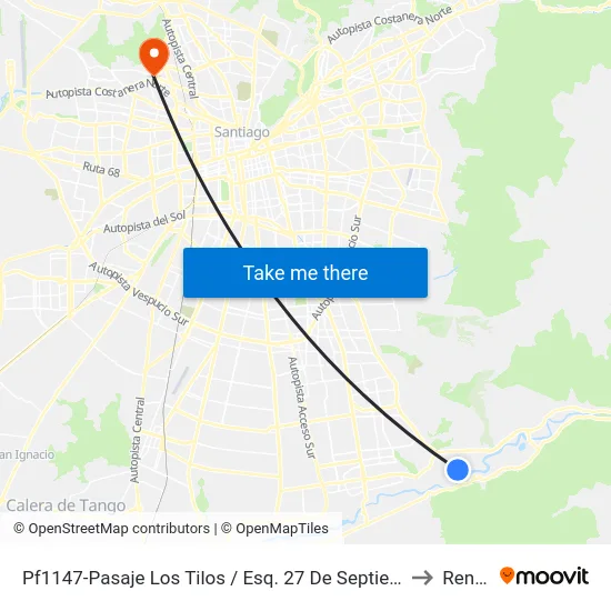 Pf1147-Pasaje Los Tilos / Esq. 27 De Septiembre to Renca map