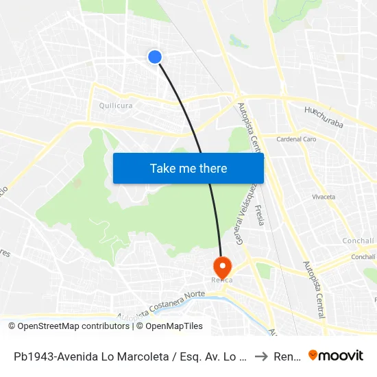 Pb1943-Avenida Lo Marcoleta / Esq. Av. Lo Cruzat to Renca map
