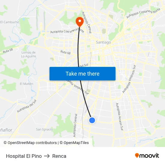 Hospital El Pino to Renca map