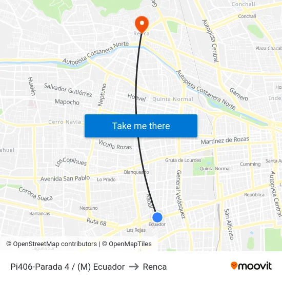 Pi406-Parada 4 / (M) Ecuador to Renca map