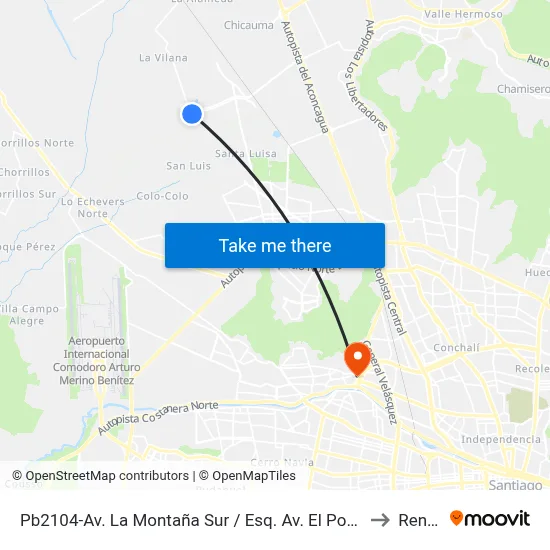 Pb2104-Av. La Montaña Sur / Esq. Av. El Porvenir to Renca map