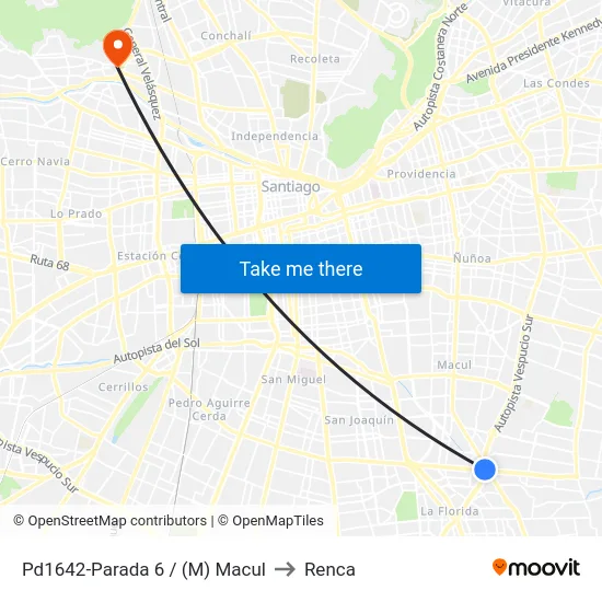 Pd1642-Parada 6 / (M) Macul to Renca map