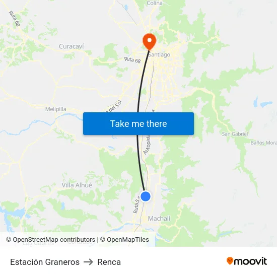 Estación Graneros to Renca map