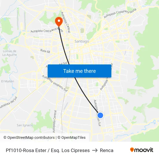 Pf1010-Rosa Ester / Esq. Los Cipreses to Renca map