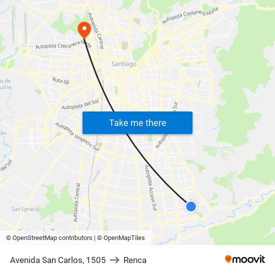 Avenida San Carlos, 1505 to Renca map