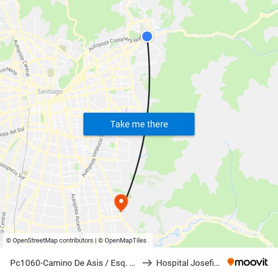 Pc1060-Camino De Asis / Esq. Escrivá De Balaguer to Hospital Josefina Martínez map