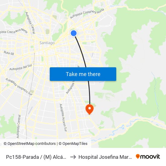 Pc158-Parada / (M) Alcántara to Hospital Josefina Martínez map