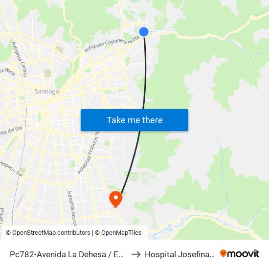 Pc782-Avenida La Dehesa / Esq. Raúl Labbé to Hospital Josefina Martínez map