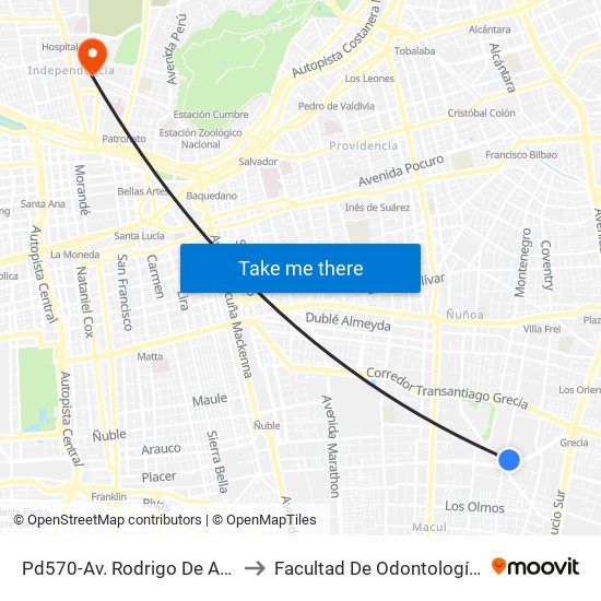 Pd570-Av. Rodrigo De Araya / Esq. Jorge Monkeberg to Facultad De Odontología De La Universidad De Chile map