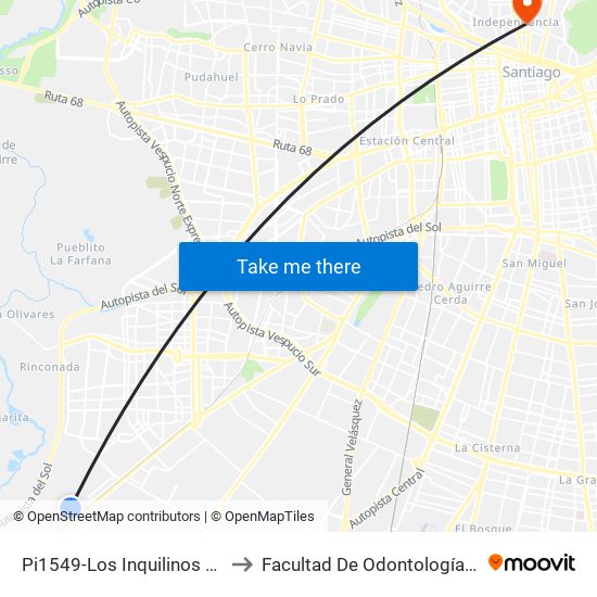 Pi1549-Los Inquilinos / Esq. Hernán Díaz Arrieta to Facultad De Odontología De La Universidad De Chile map