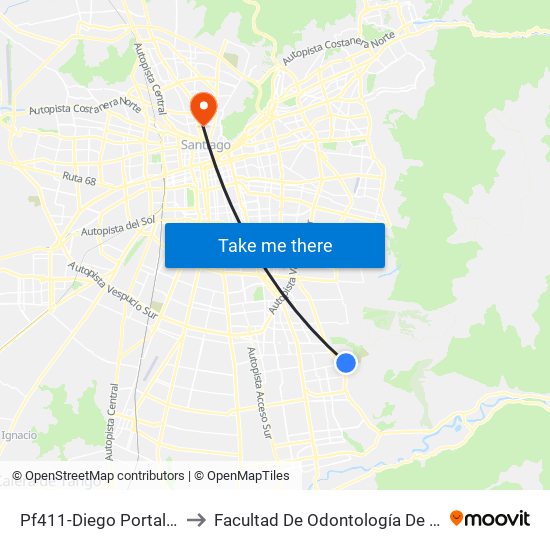 Pf411-Diego Portales / Esq. Malvilla to Facultad De Odontología De La Universidad De Chile map