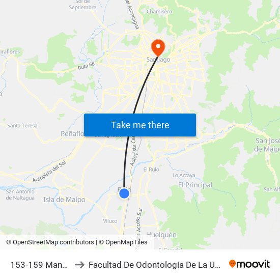 153-159 Manuel Montt to Facultad De Odontología De La Universidad De Chile map
