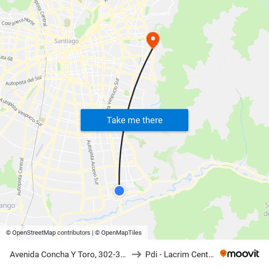 Avenida Concha Y Toro, 302-398 to Pdi - Lacrim Central map