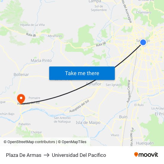 Plaza De Armas to Universidad Del Pacífico map