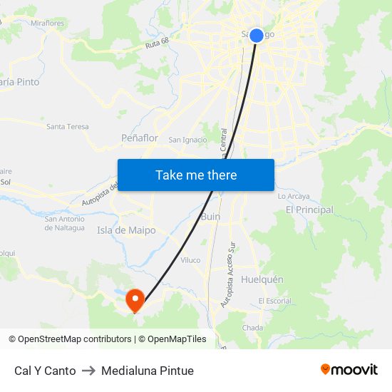 Cal Y Canto to Medialuna Pintue map