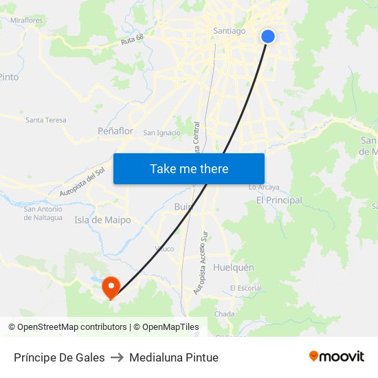 Príncipe De Gales to Medialuna Pintue map