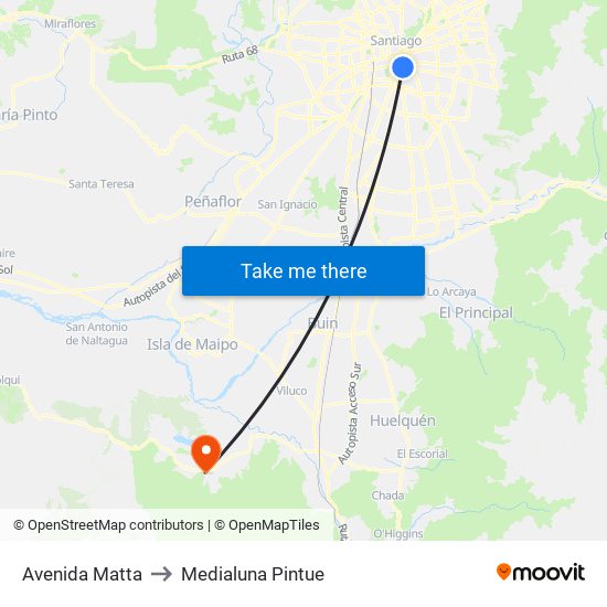 Avenida Matta to Medialuna Pintue map