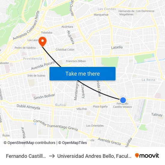 Fernando Castillo Velasco to Universidad Andres Bello, Facultad De Negocios map
