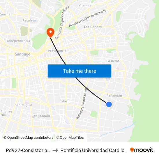 Pd927-Consistorial / Esq. Francisco Otta to Pontificia Universidad Católica De Chile - Campus Lo Contador map