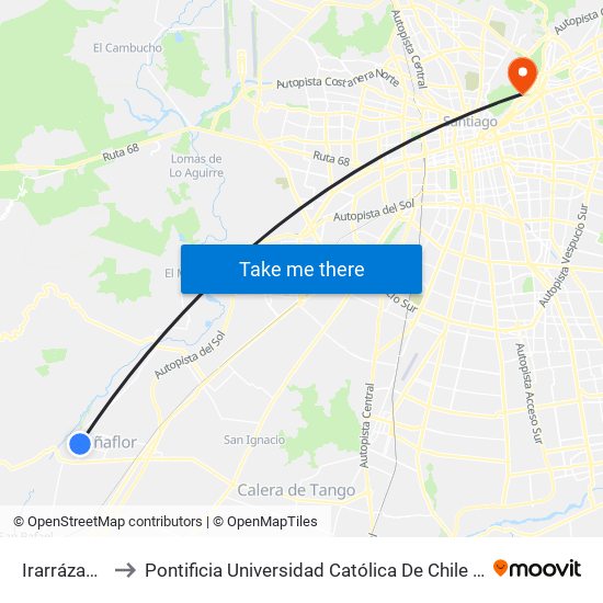 Pr-Pf28 Irarrazabal Esq. Manuel Anguita to Pontificia Universidad Católica De Chile - Campus Lo Contador map