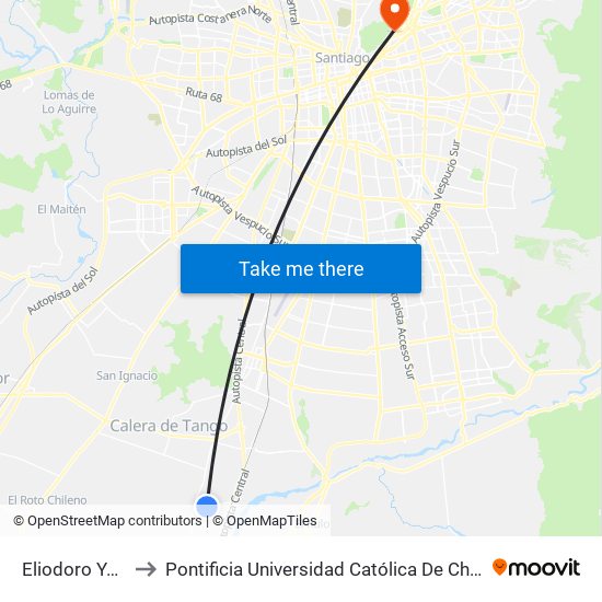 Eliodoro Yañez, 7-35 to Pontificia Universidad Católica De Chile - Campus Lo Contador map