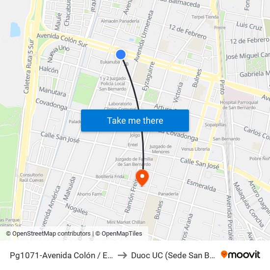 Pg1071-Avenida Colón / Esq. Maipú to Duoc UC (Sede San Bernardo) map